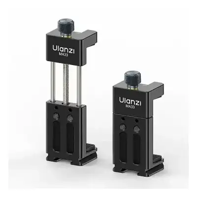 ULANZI MA33 Metal Phone Tripod Mount with Arca Port & 2 Cold Shoes, 360° Adjustable Smartphone Tripod Adapter Cell Phone Stand Holder